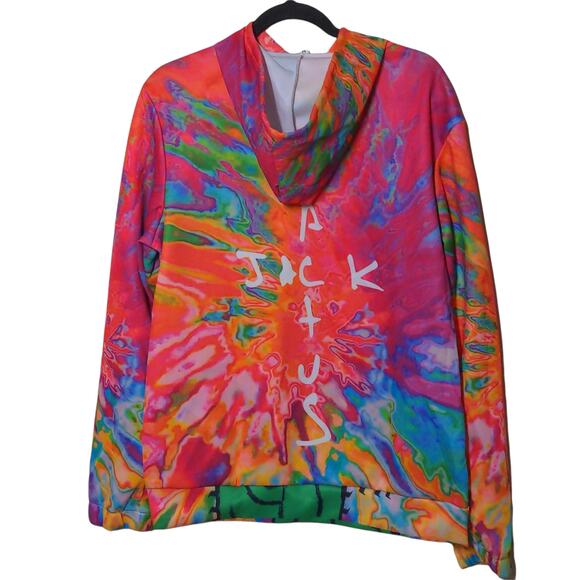Travi$ Scott Rainbow Tie Dye Cactus Jack Hoodie – Size M - Picture 5 of 9